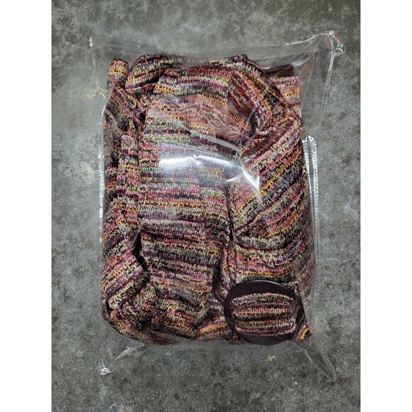 David Meister Multi-Color Knit Cap Sleeve Pocket Gathered Sheath Dress Women 14 - Picture 8 of 8